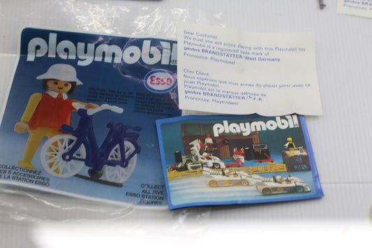 Vintage Playmobil Esso Empty Bags Inserts Booklets Lot 1980s Original