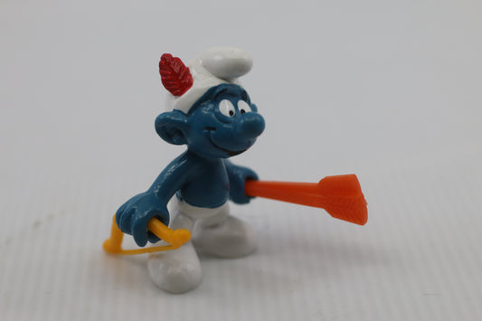 ARCHER SMURF - Bow & Arrow - Vintage SMURFS Bully PVC Figure
