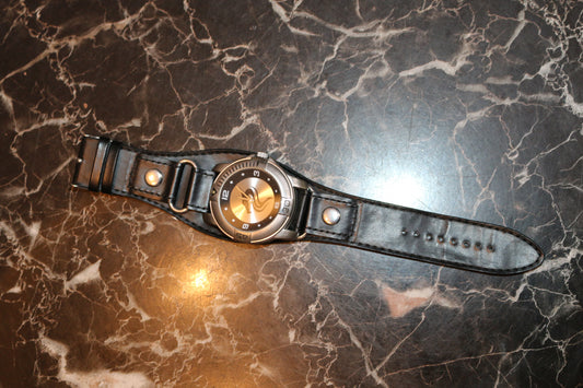 Watch Leather Strap With A Dragon Logo