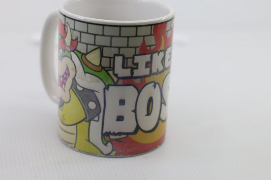 Super Mario Bros Bowser Like A Boss 11 oz Mug used - Official Nintendo Licensed