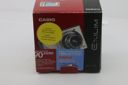 Casio Exilim EX-H10 12.1MP Digital Camera Black Boxed Complete w/ Case SD Card