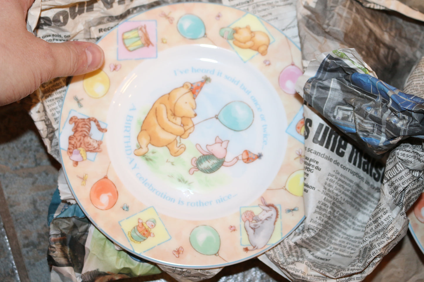 Lot Of 5 Royal Doulton 2001 Disney Winnie The Pooh Birthday Collection Plate