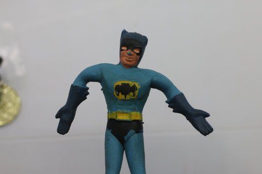 Vintage Batman Rubber Figure Blue Suit – DC Comics – Made in China