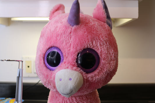 Ty Beanie Boo Pink Purple Magic The Unicorn 10" Plush Large Glitter Sparkle Eyes