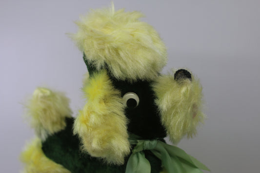 Vintage 1960s Plush Poodle Dog Toy Green Yellow Best Made Toys Canada