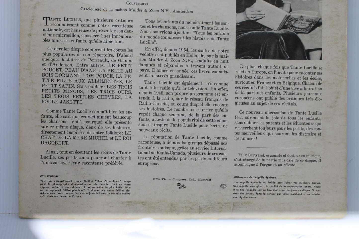 12 Contes de Tante Lucille Vinyl Record Album CGP-150