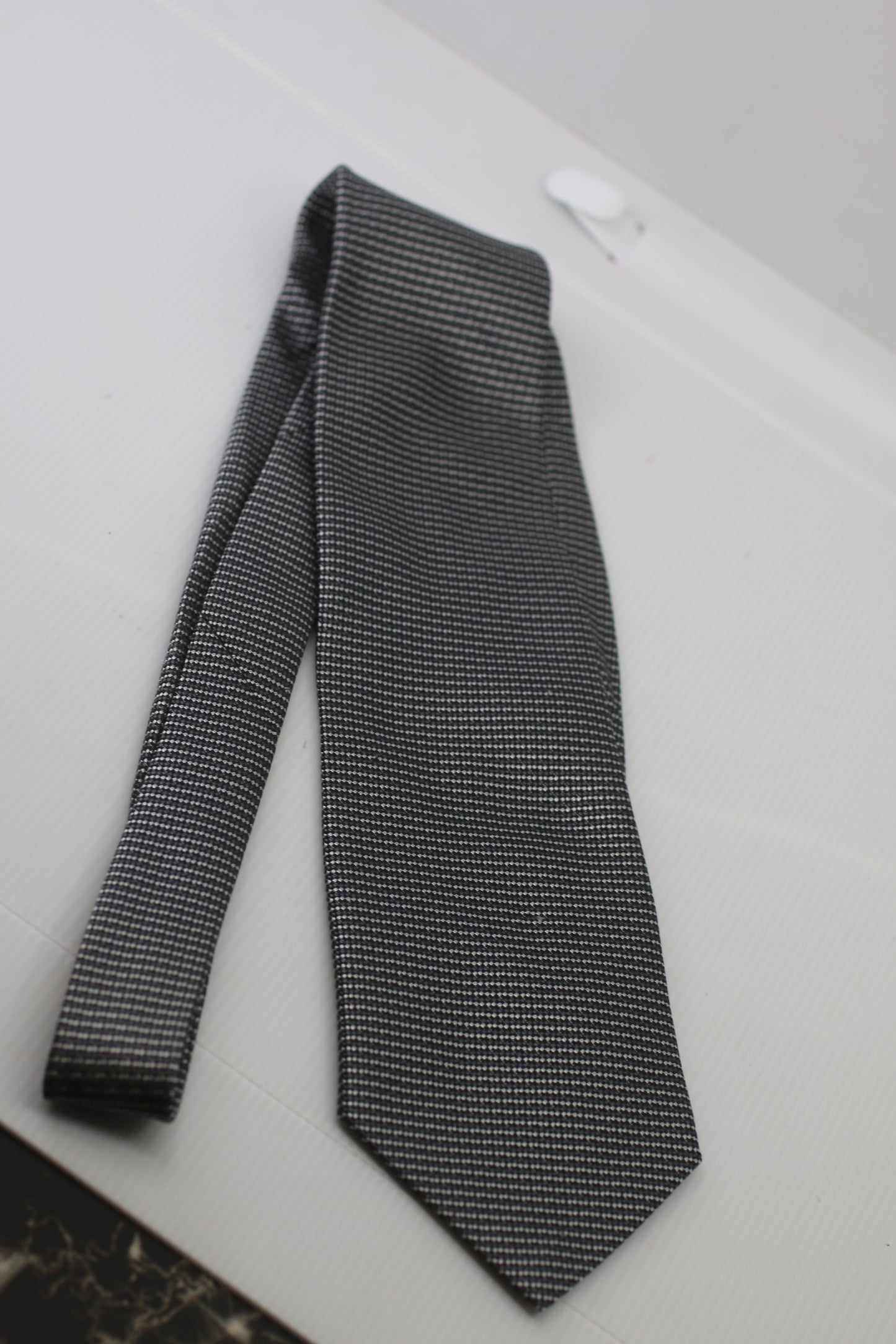 Agenda New York Grey Micro-Pattern Silk Neck Tie Classic Business Formal
