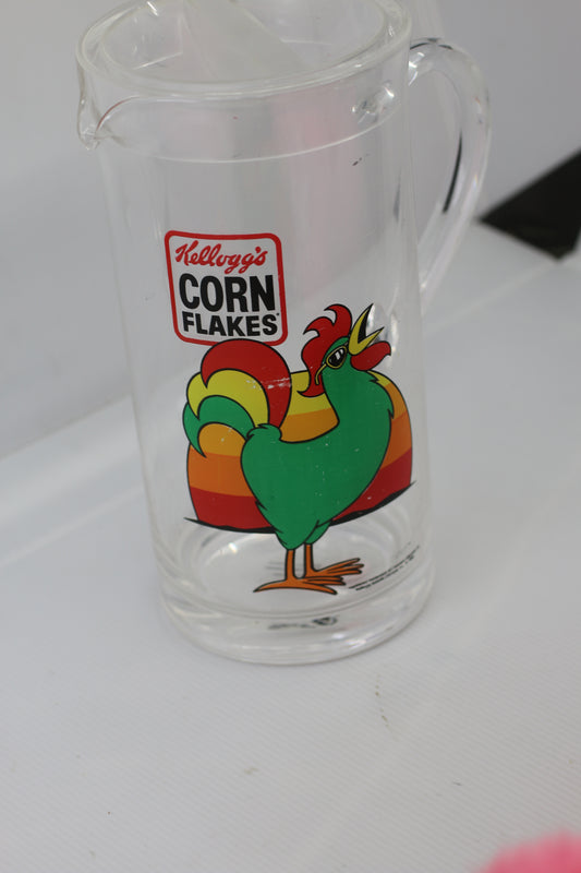 Vintage Kellogg’s Corn Flakes Juicer Pitcher plastic Transparent Rare
