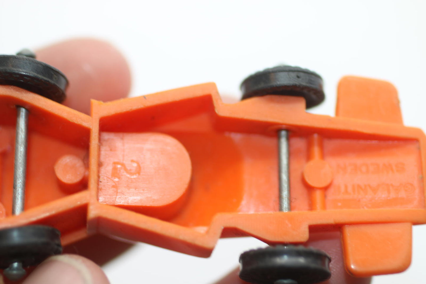 VINTAGE GALANITE SWEDEN RACING CAR FORMULA 1 Orange VINYL 1960s Good Condition