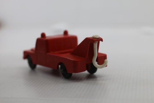 LKE Prod Denmark red Towing Tow Truck Toy Vintage Miniature Plastic Car