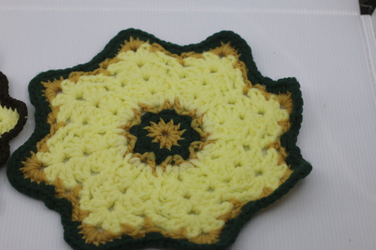 2x Crochet Flower Coaster, kitchen Crochet Pattern Coaster pattern