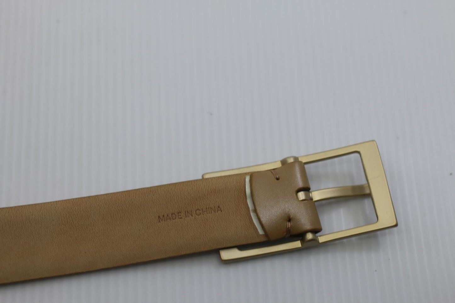 Kenneth Cole Genuine Leather Belt Tan Gold Buckle Large Men