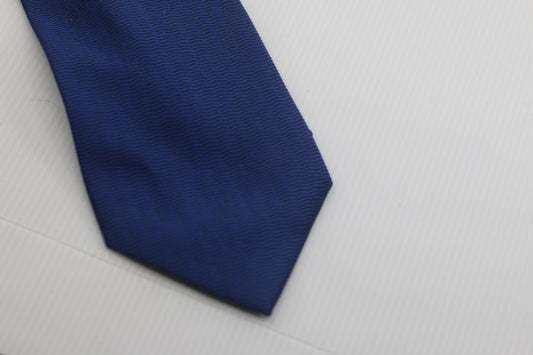 Yves Saint Laurent Blue Silk Tie MadeinFrance Classic Luxury