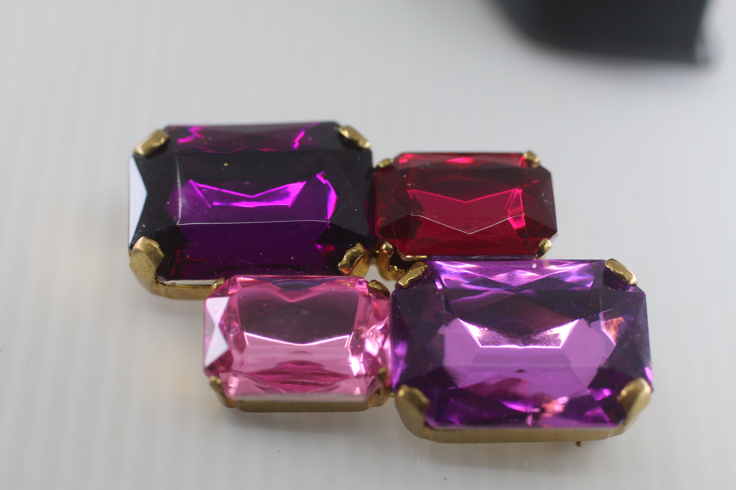 Fuchsia Pink Rhinestone Crystal Fuchsia Brooch