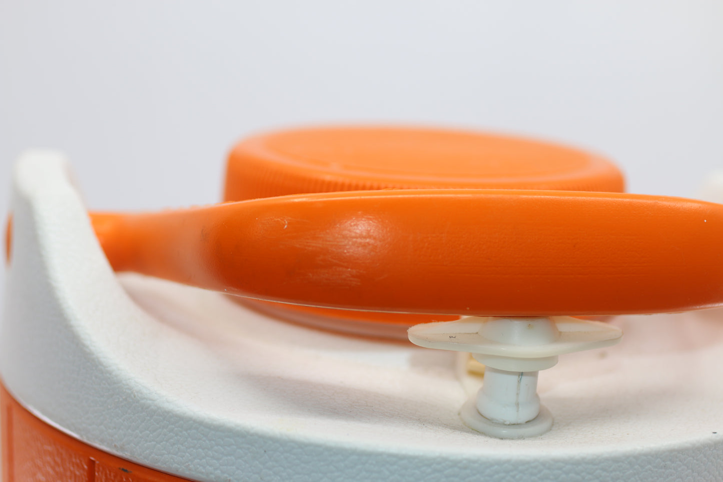 Vintage Coleman Beverage Cooler plastic Thermos made in Canada orange & white