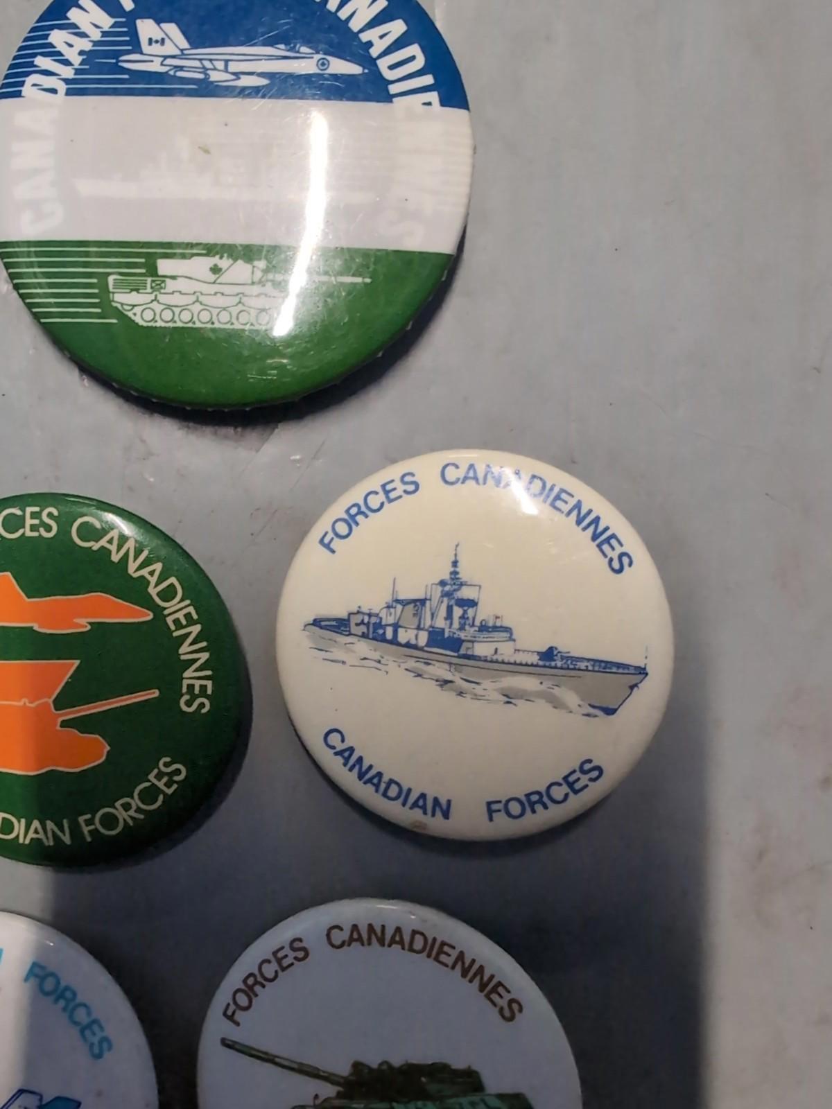 Vintage Canadian Forces Pinback Buttons Lot Military Army Navy Air Force Lot #2