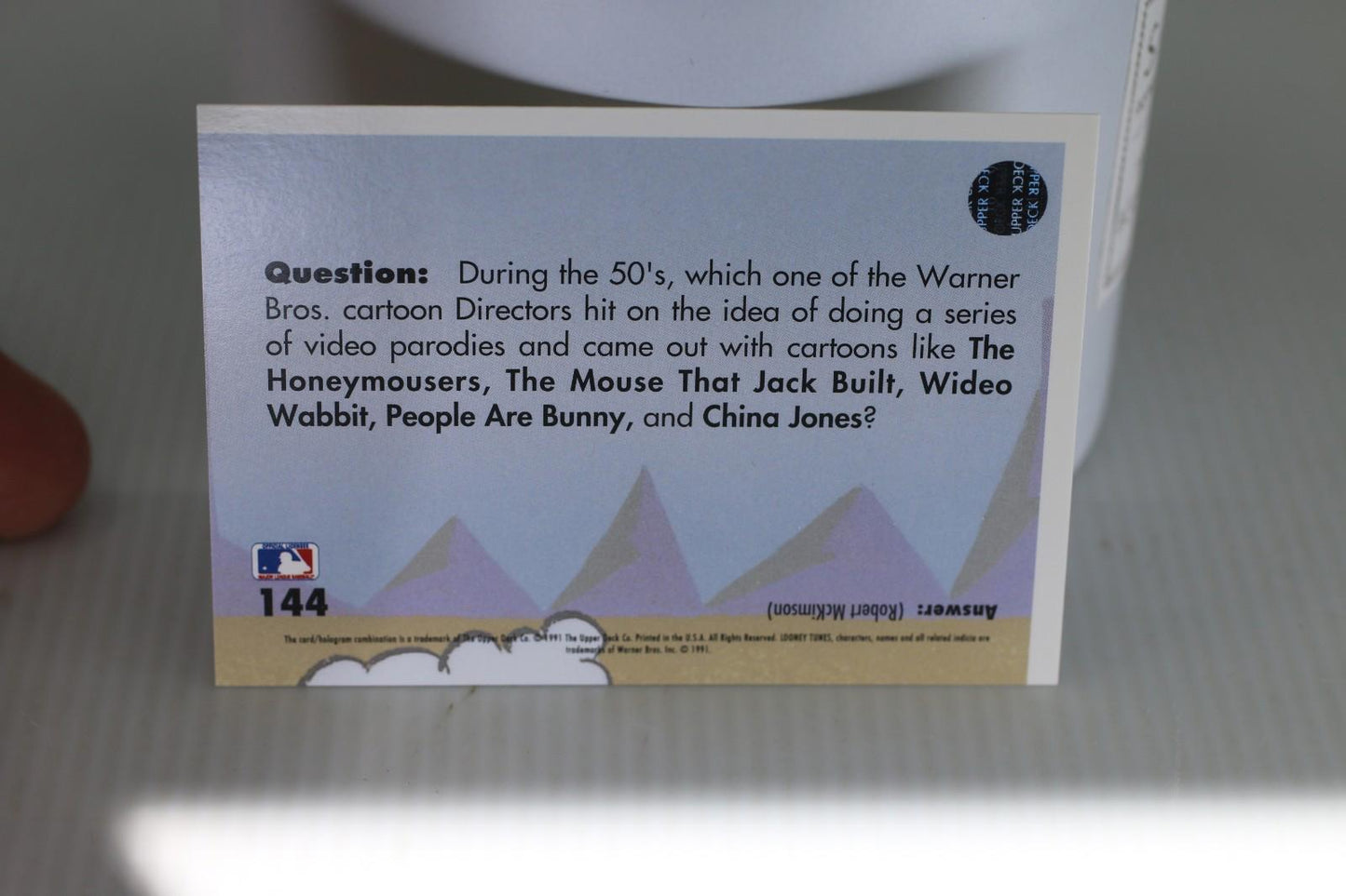 1991 Upper Deck Comic Ball 2 warner bros #144 Looney Tunes MLB Trading Card