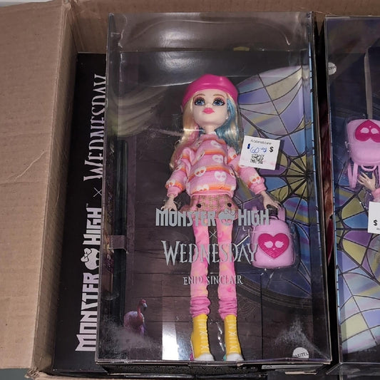 Mattel Monster Enid Wednesday Doll w/ Pink Outfit and Accessories