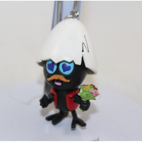 Vintage Calimero Keychain PVC Figure Eggshell Hat Heart Charm 1990s Cartoon Bird