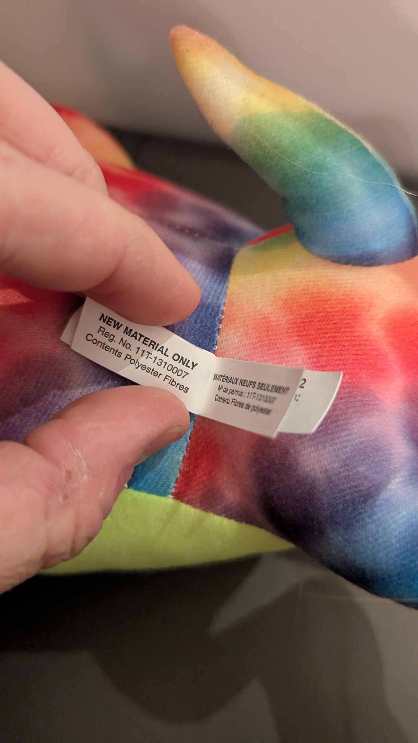 Looney Tunes Plush Tazmanian Devil Tie Dye Taz Rainbow Colors WB Stuffed Animal 14"