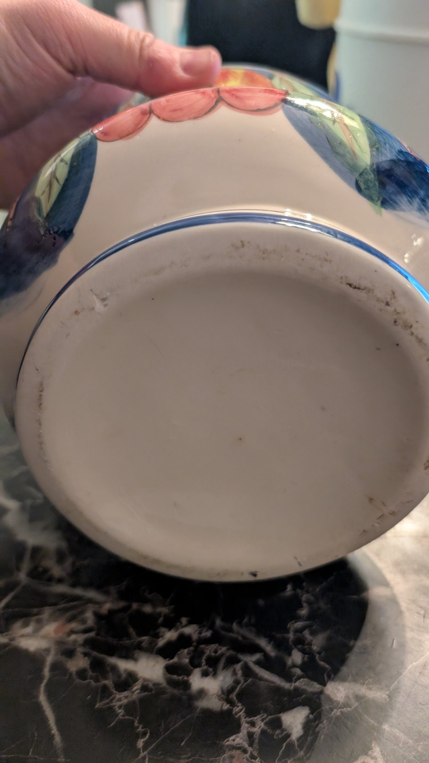 Decorative Ceramic Biscott Jar with Lid – Hand-Painted Style Kitchen Canister