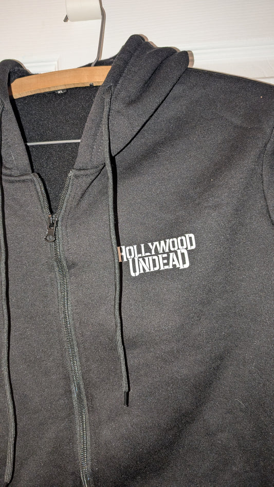 Hollywood Undead Zip-Up Hoodie Black XL Official Band Merch Hooded Jacket
