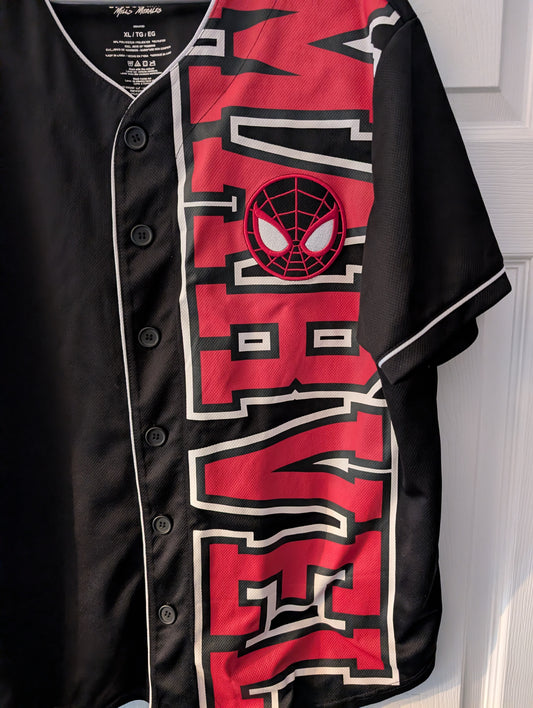 Spider-Man Men's Morales Icon Short Sleeve Baseball Jersey 202 XL shirt