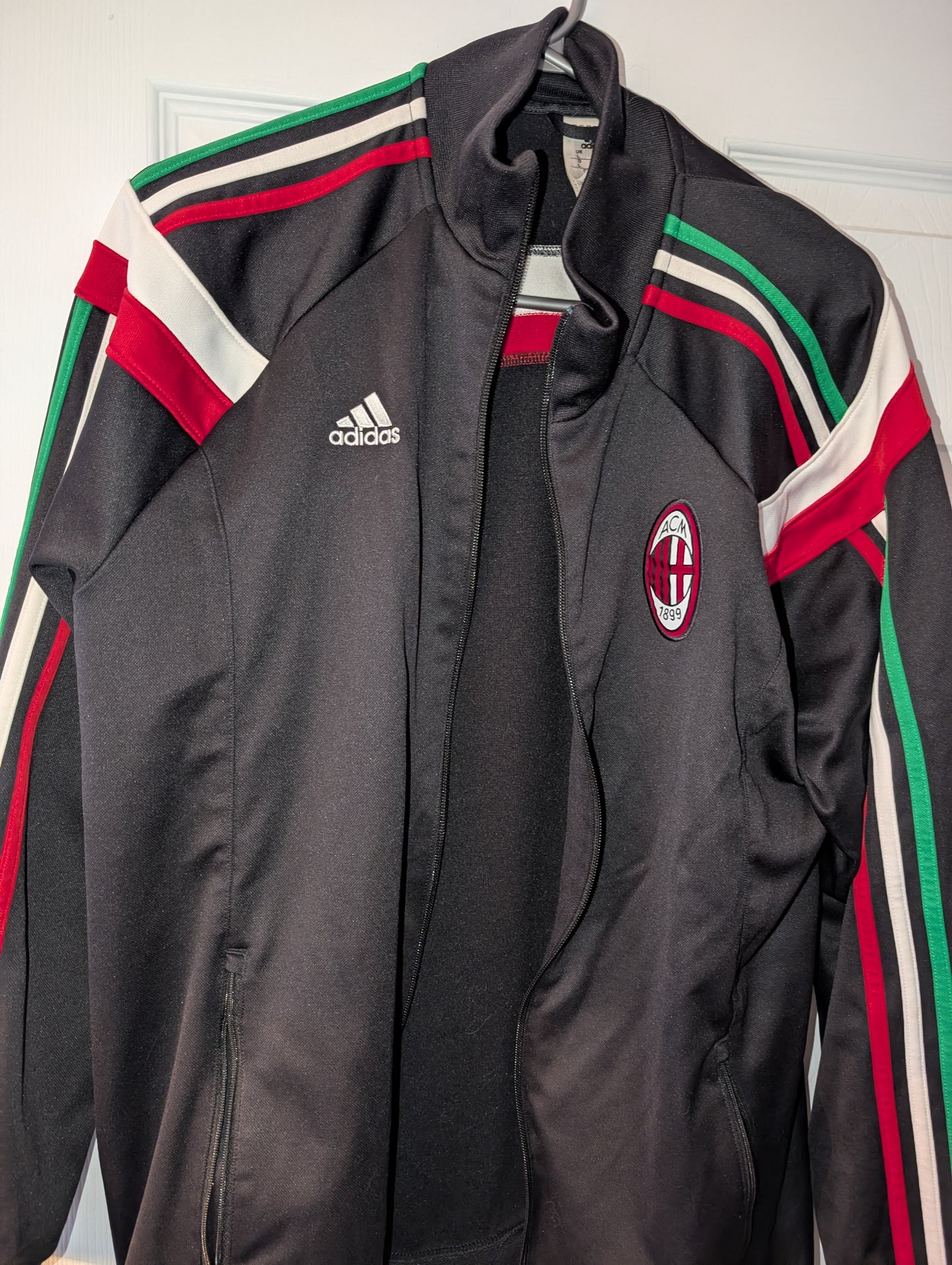 Official Adidas AC Milan Italy 2012-2013 Anthem Black Track Soccer Jacket Mens Large