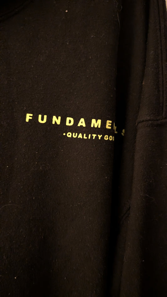 Urban Heritage Fundamentals Hoodie Black Neon Text Globe Graphic Size S/P