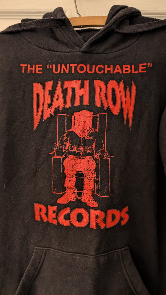 Death Row Records “Untouchable” Hoodie Black Electric Chair Logo Size S/P