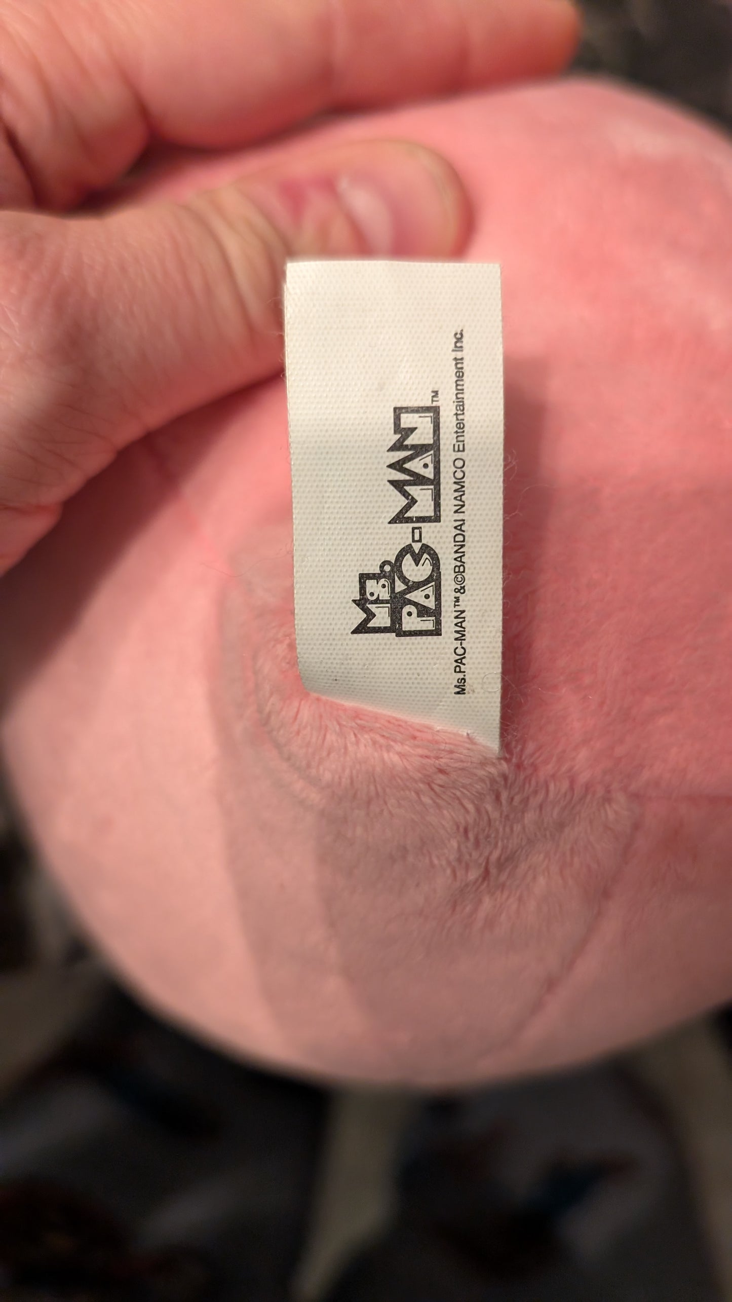 PAC MAN Pink Ghost Pinky 7 " Plush Toy Stuffed Bandai Namco Ms Pac Man Pink