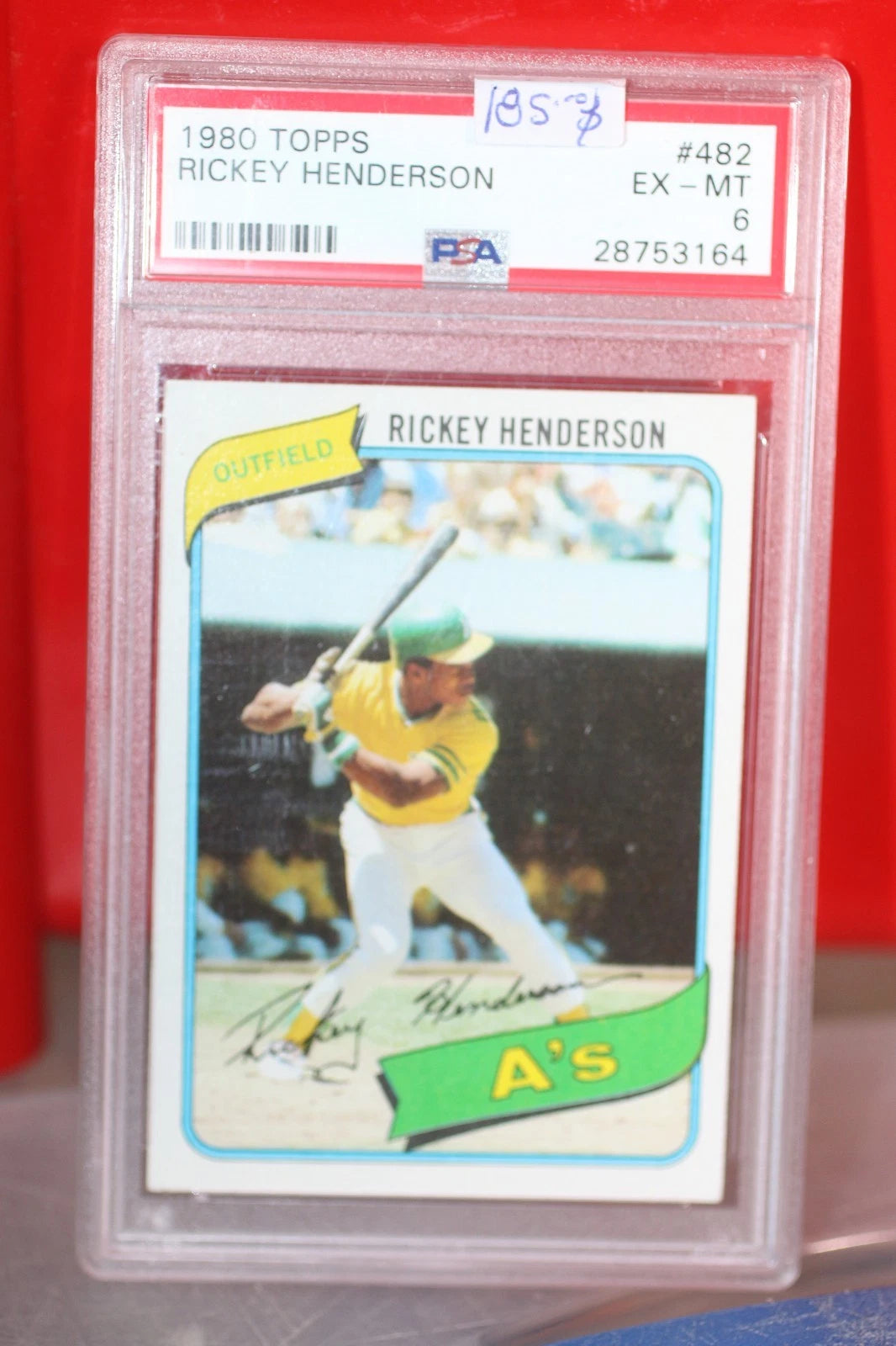 1980 Topps Rickey Henderson Vintage Baseball Rookie Card RC #482 A's PSA 6 EX-MT
