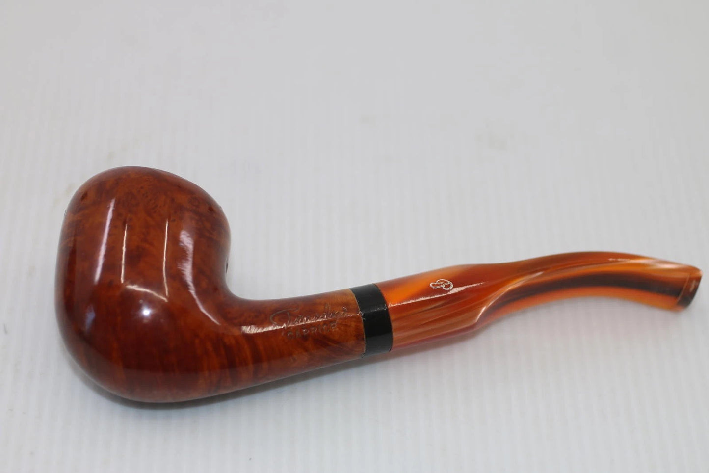 Ancienne pipe bruyère Paronelli Caprice Italie tige lucite orange domaine 83 0