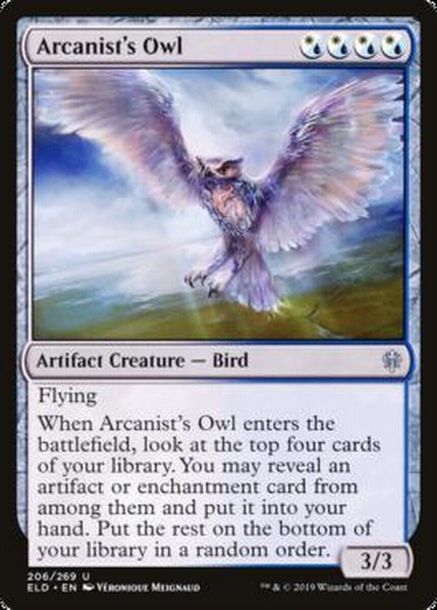 MTG MTG 1x Arcanist's Owl Throne of Eldraine Foil MTG Magic card