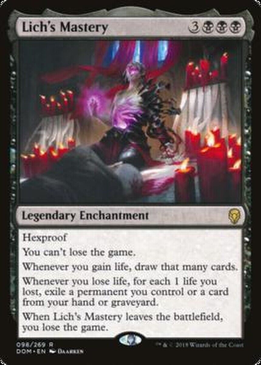 MTG MTG 1x Lich's Mastery Dominaria Magic the gatherine card