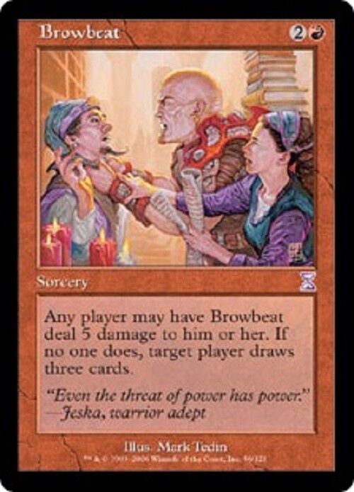 MTG Browbeat Time Spiral Timeshifted MTG Magic Card Commander Rare Omniphustoys MTG Browbeat Time Spiral Timeshifted MTG Magic Card Commander Rare Omniphustoys