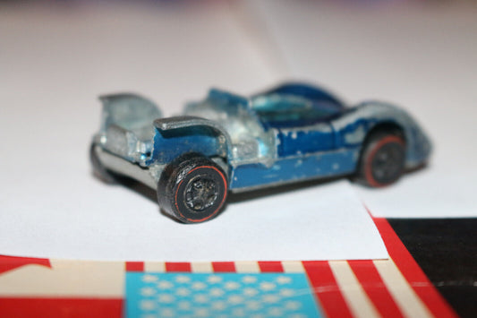 1968 Hot Wheels Original Mclaren M6A Blue Redline Usa Base