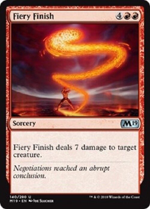 mtg core 2019 cards MTG Fiery Finish M19 Core Set 2019 Card MTG Commander Pauper – Omniphustoys