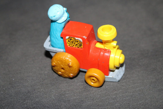 Cookie Monster Train • 1981 Vintage Hasbro Diecast Toy Car Sesame Street