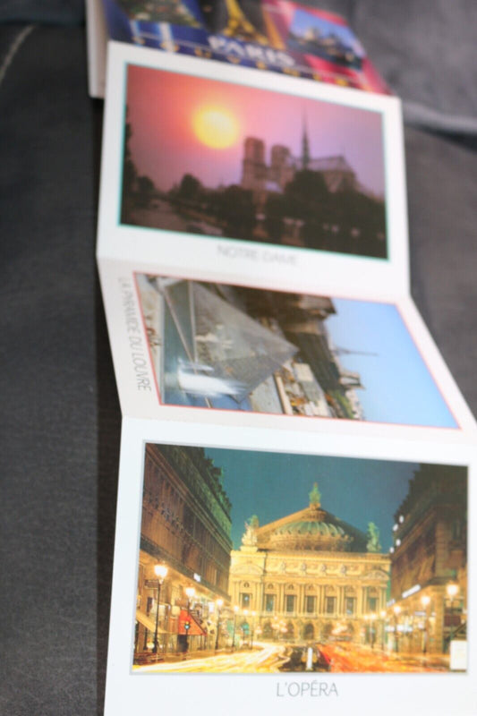Vintage Post Card France Paris Souvenirs Tour Effeil Joconde Notre-Dame Lot
