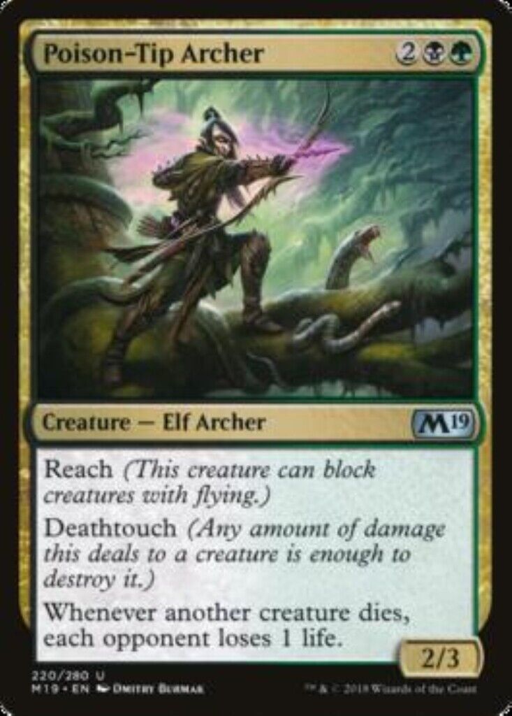 MTG MTG 1x Poison-Tip Archer Core Set 2019 Card Magic The Gathering –  Omniphustoys