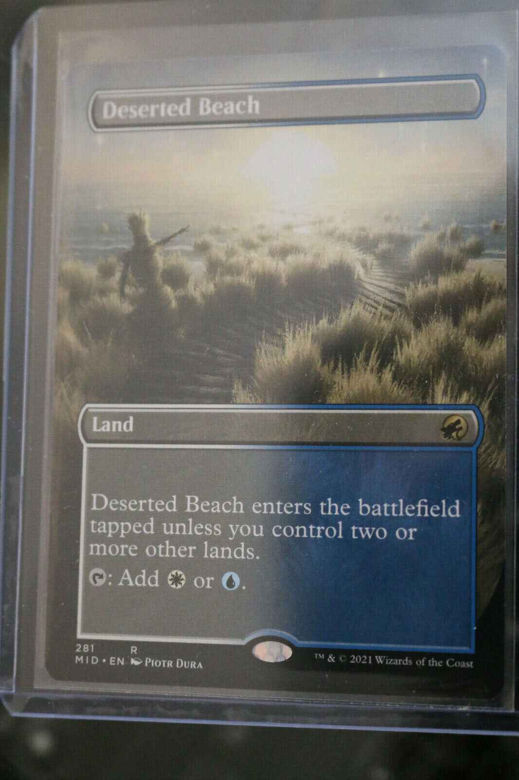 MTG MTG 1x Deserted Beach Borderless Innistrad: Midnight Hunt Magic the Gathering
