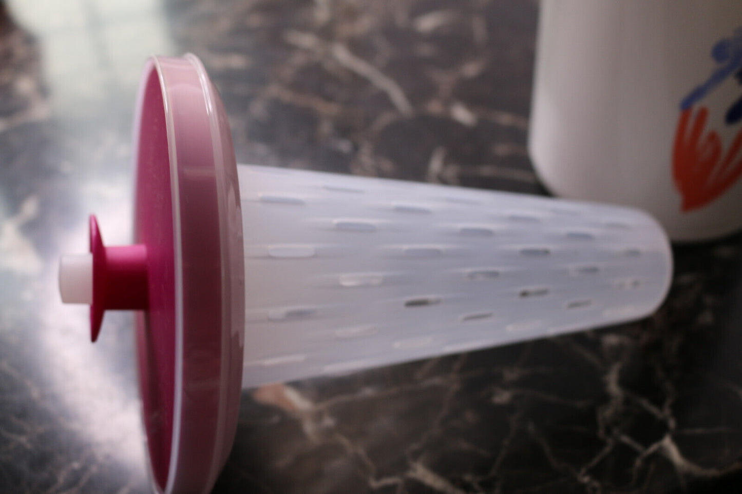 Tupperware Pitcher With Insert And Push Button Lid 2 Qt. Colored Emberglow Vtg