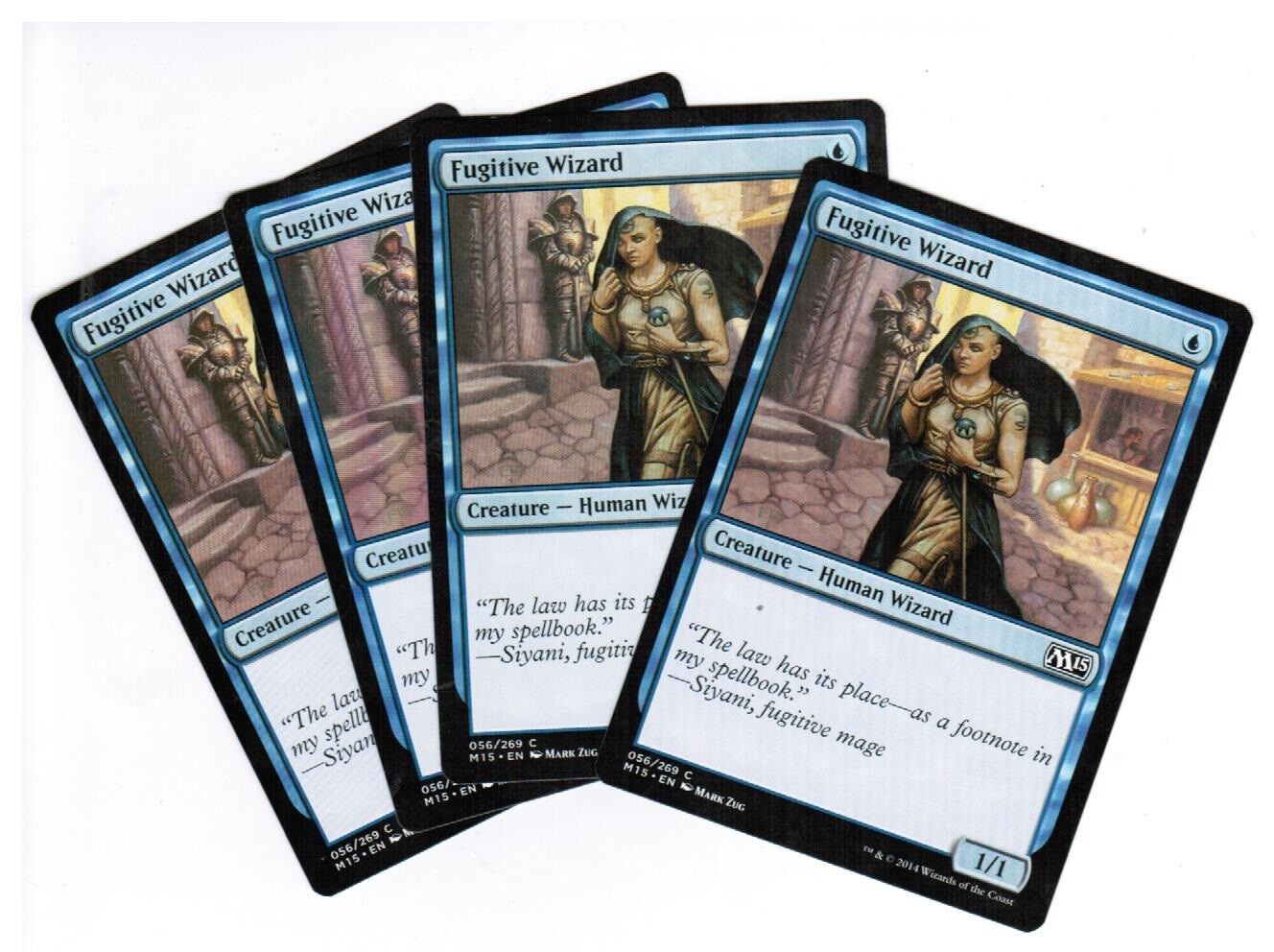 MTG MTG Fugitive Wizard Magic 2015 Core set X4 4x Magic the GAthering –  Omniphustoys
