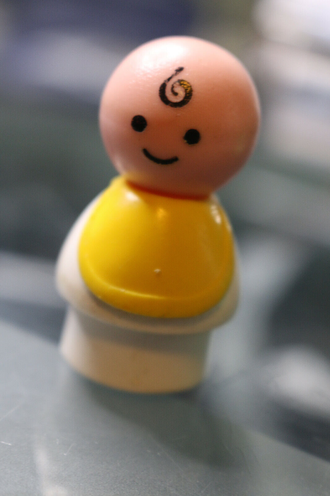 Vintage 1970'S Fisher Price Little People #761 Nursery Baby W/ Bib Rare #2