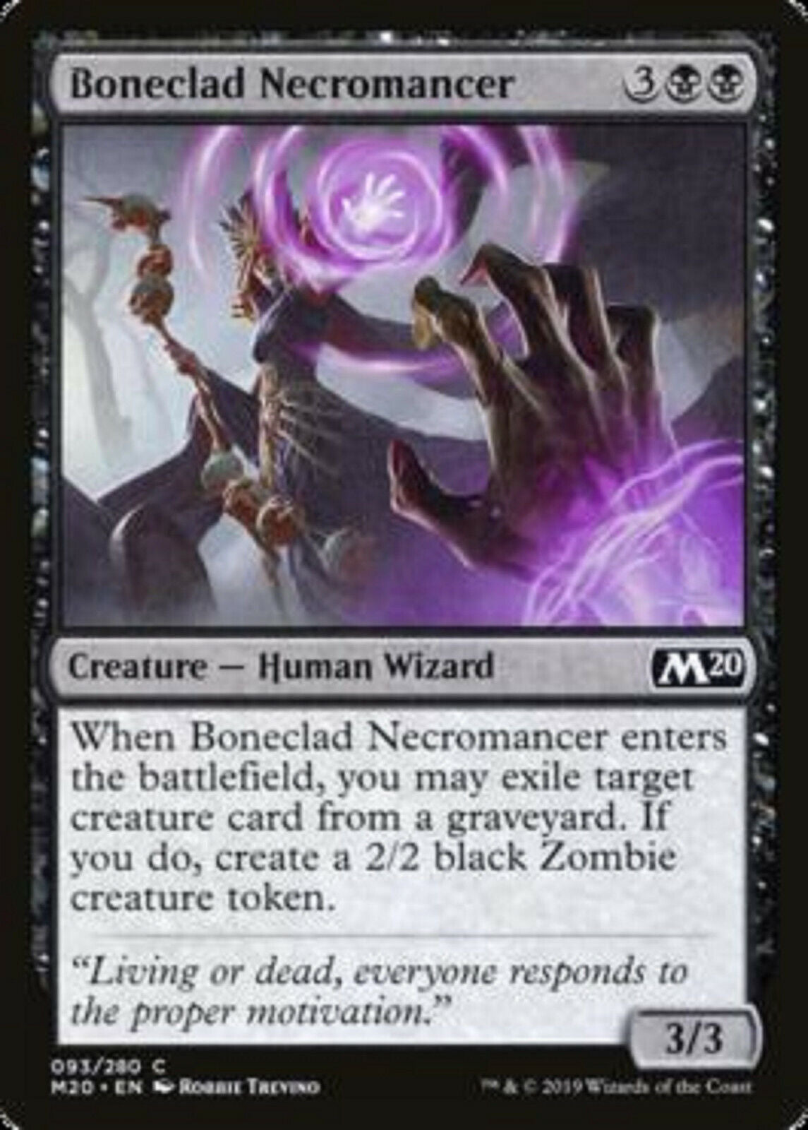 MTG MTG 4x Boneclad Necromancer Core Set 2020 cards Magic The Gathering