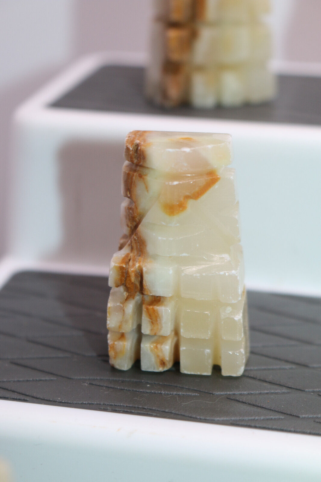 Vintage Chess Pieces Mexican Aztec Onyx Stone Replacement Part Set #11