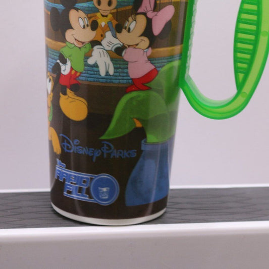 Walt Disney Parks Rapid Fill Travel Mug Green Top 7Inch Disney Whirley Rapid Cup