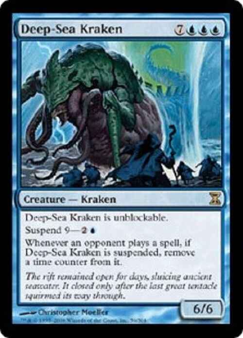 MTG Deep-Sea Kraken Time Spiral MTG Magic the Gathering Card Commander RARE