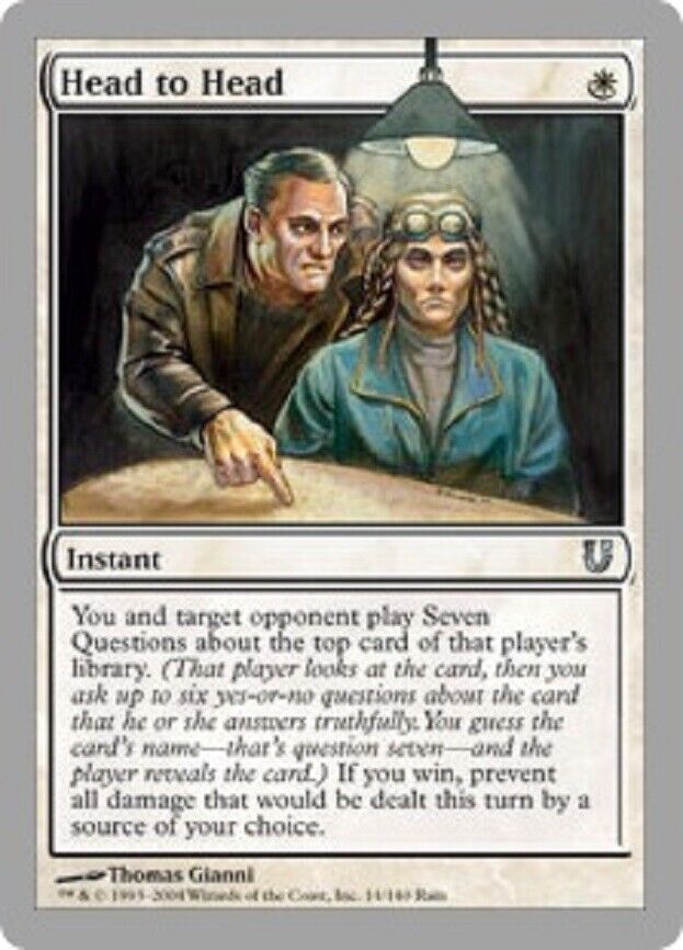 MTG 1x Head to Head Unhinged card MTG Magic the Gathering Damaged –  Omniphustoys